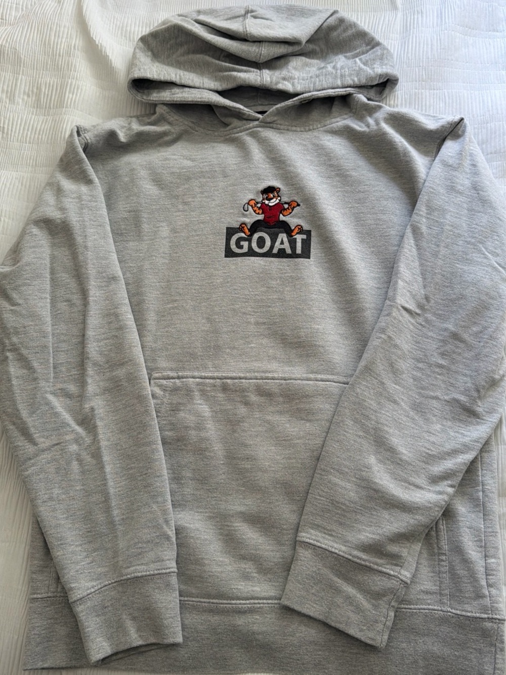Embroidered Gray Men's Hoodie Sweatshirt